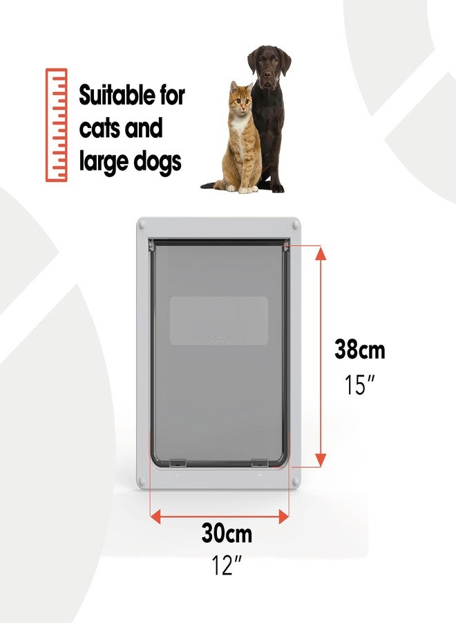 Dog Mate Lockable Large Dog Door (216) - Flap for Large Dogs and Cats, for UPVC, Wall and Wood, Securely Designed for Your Pets, White - Image 2